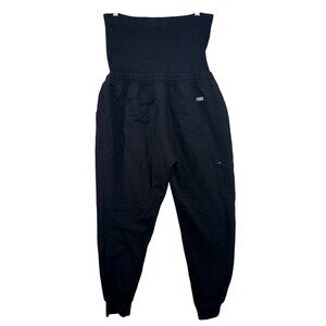 Figs Maternity Scrubs Pants Sz L Black Technical Collection Joggers Comfy